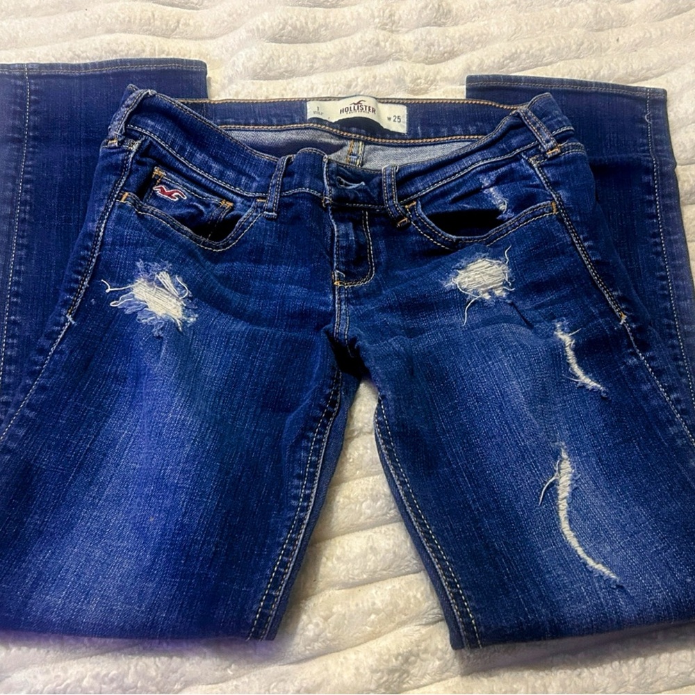 Hollister Women's Dark Blue Boot Cut Jeans